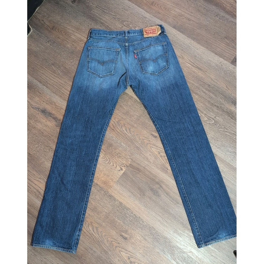 Vintage Levi's 501 Men's Button 32x34 Jeans Medium Wash Whiskered Diststressed - Picture 16 of 16